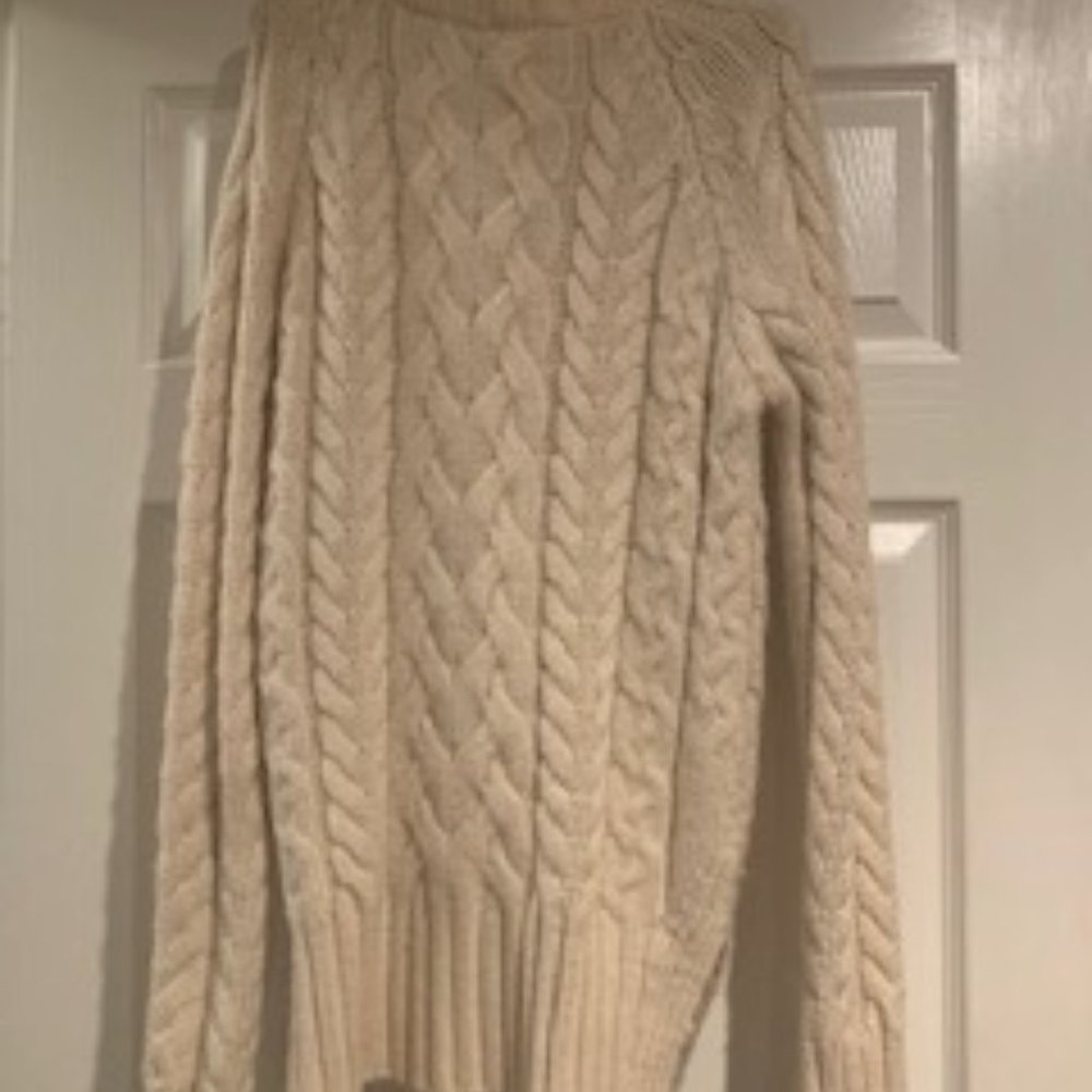 Creamy Cable Knit Sweater Coat - Picture 5 of 6